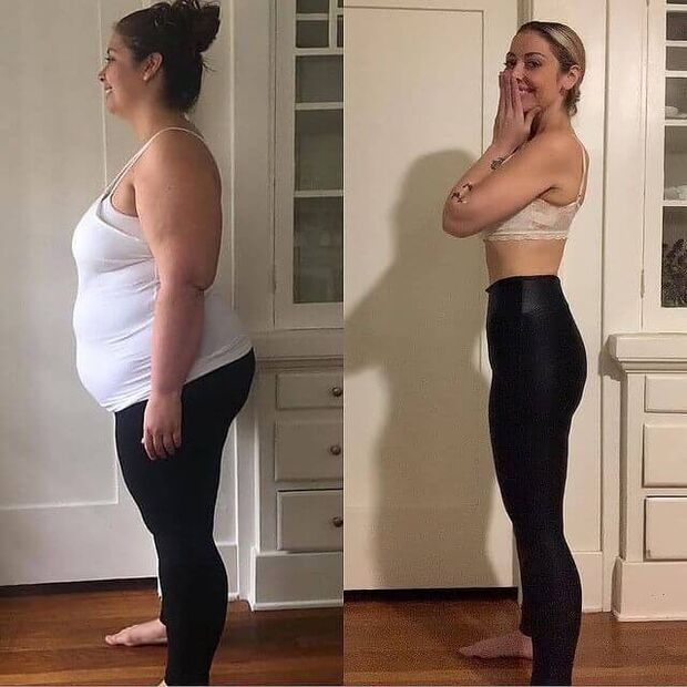 Woman before and after taking ZXCVBNQWERT